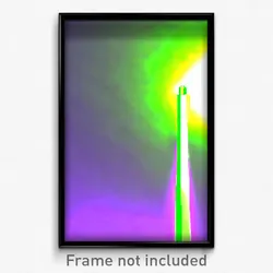 Pixel Art Poster - Green Beacon (8 Bit Psychedelic Trippy Video Game Print)