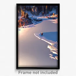 Pixel Art Poster - Frozen Wasteland (8 Bit Psychedelic Trippy Video Game Print)