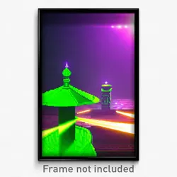 Pixel Art Poster - Green Protectorate (8 Bit Psychedelic Video Game Print)