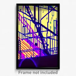 Pixel Art Poster - Wire Frame Music Festival (8 Bit Video Game Print)