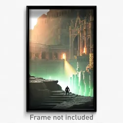 Pixel Art Poster - Flawless Stronghold (8 Bit Psychedelic Video Game Print)