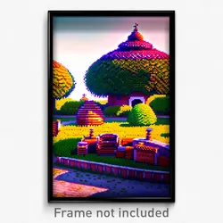 Pixel Art Poster - Curvy Apiary (8 Bit Psychedelic Trippy Video Game Print)