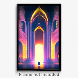 Pixel Art Poster - Narrow Sanctum (8 Bit Psychedelic Trippy Video Game Print)