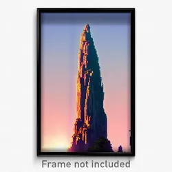 Pixel Art Poster - Tall Cataract (8 Bit Psychedelic Trippy Video Game Print)