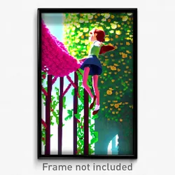 Pixel Art Poster - Rosy Climb (8 Bit Psychedelic Trippy Weird Video Game Print)
