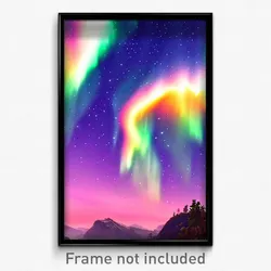 Pixel Art Poster - Measly Aurora (8 Bit Psychedelic Trippy Video Game Print)