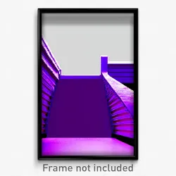 Pixel Art Poster - Purple Landing (8 Bit Psychedelic Trippy Video Game Print)