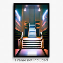 Pixel Art Poster - Showy Stair (8 Bit Psychedelic Trippy Weird Video Game Print)