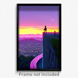 Pixel Art Poster - Nice Heights (8 Bit Psychedelic Trippy Video Game Print)