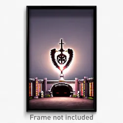 Pixel Art Poster - Gargantuan Hibernaculum (8 Bit Psychedelic Video Game Print)