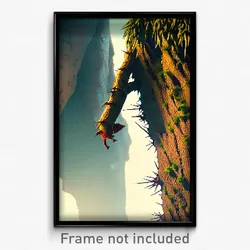 Pixel Art Poster - Thorny Climb (8 Bit Psychedelic Trippy Video Game Print)