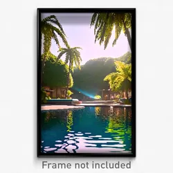 Pixel Art Poster - Immaculate Oasis (8 Bit Psychedelic Trippy Video Game Print)