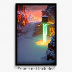 Pixel Art Poster - Frosty Mine (8 Bit Psychedelic Trippy Weird Video Game Print)