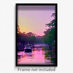 Pixel Art Poster - Classic Bayou (8 Bit Psychedelic Trippy Video Game Print)