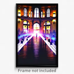 Pixel Art Poster - Impressive Stockholm (8 Bit Psychedelic Video Game Print)