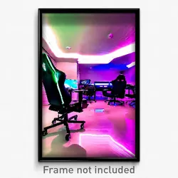 Pixel Art Poster - Empty Gaming Room (8 Bit Psychedelic Trippy Video Game Print)