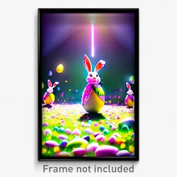 Pixel Art Poster - Grand Easter (8 Bit Psychedelic Trippy Video Game Print)
