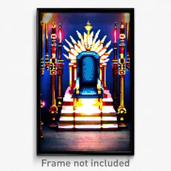 Pixel Art Poster - Impressive Throne (8 Bit Psychedelic Trippy Video Game Print)