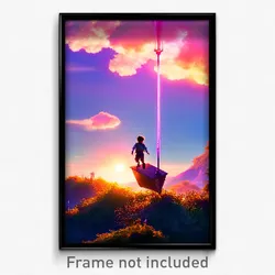 Pixel Art Poster - Wonderful Reaches (8 Bit Psychedelic Trippy Video Game Print)
