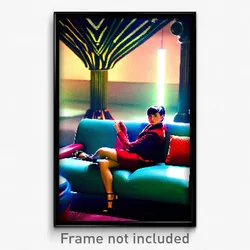 Pixel Art Poster - Fantastic Couch (8 Bit Psychedelic Trippy Video Game Print)