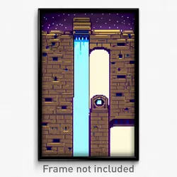 Pixel Art Poster - Tiny Aquaduct (8 Bit Psychedelic Trippy Video Game Print)