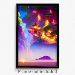 Pixel Art Poster - Enchanting Province (8 Bit Psychedelic Video Game Print)