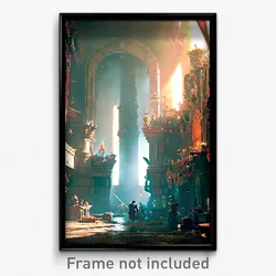 Pixel Art Poster - Cluttered Dominion (8 Bit Psychedelic Video Game Print)