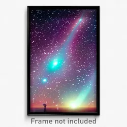 Pixel Art Poster - Dreary Galaxy (8 Bit Psychedelic Trippy Video Game Print)