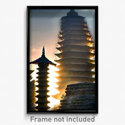 Pixel Art Poster - Rough Pagoda (8 Bit Psychedelic Trippy Video Game Print)