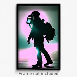Pixel Art Poster - Remote Backpack (8 Bit Psychedelic Trippy Video Game Print)