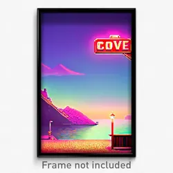 Pixel Art Poster - Original Cove (8 Bit Psychedelic Trippy Video Game Print)