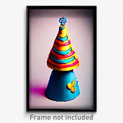 Pixel Art Poster - Quirky Cone (8 Bit Psychedelic Trippy Weird Video Game Print)