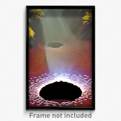Pixel Art Poster - Exotic Sinkhole (8 Bit Psychedelic Trippy Video Game Print)