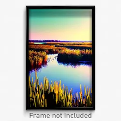 Pixel Art Poster - Lonely Marsh (8 Bit Psychedelic Trippy Video Game Print)