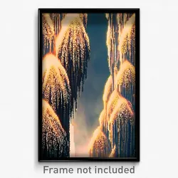 Pixel Art Poster - Webbed Fissure (8 Bit Psychedelic Trippy Video Game Print)