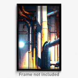 Pixel Art Poster - Rough Pipes (8 Bit Psychedelic Trippy Weird Video Game Print)