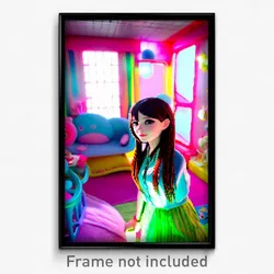 Pixel Art Poster - Cute Room (8 Bit Psychedelic Trippy Weird Video Game Print)