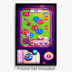 Pixel Art Poster - Whimsical Board Game (8 Bit Psychedelic Video Game Print)