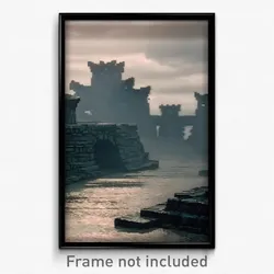 Pixel Art Poster - Gloomy Ramparts (8 Bit Psychedelic Trippy Video Game Print)