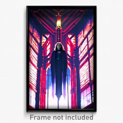Pixel Art Poster - Dramatic Chantry (8 Bit Psychedelic Trippy Video Game Print)