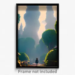 Pixel Art Poster - Dense Kingdom (8 Bit Psychedelic Trippy Video Game Print)