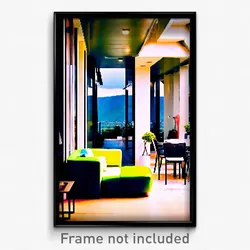 Pixel Art Poster - Modern Terrace (8 Bit Psychedelic Trippy Video Game Print)