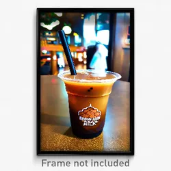 Pixel Art Poster - Whimsical Brown Sugar Milk Tea (8 Bit Video Game Print)