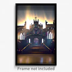 Pixel Art Poster - Wicked Scriptorium (8 Bit Psychedelic Video Game Print)