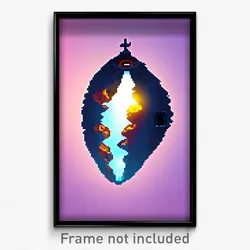 Pixel Art Poster - Adventurous Bolt Hole (8 Bit Psychedelic Video Game Print)