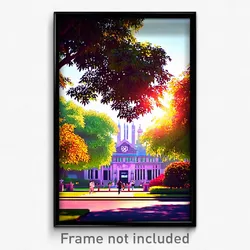 Pixel Art Poster - Leafy University (8 Bit Psychedelic Trippy Video Game Print)