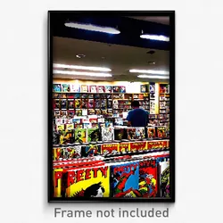 Pixel Art Poster - Neglected Comic Book Store (8 Bit Video Game Print)