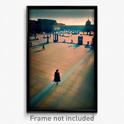 Pixel Art Poster - Long Plaza (8 Bit Psychedelic Trippy Weird Video Game Print)