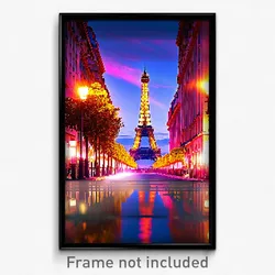 Pixel Art Poster - Infinite Paris (8 Bit Psychedelic Trippy Video Game Print)