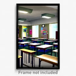 Pixel Art Poster - Fantastic Classroom (8 Bit Psychedelic Video Game Print)